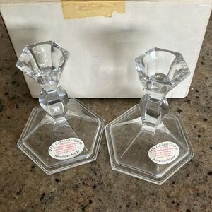 Vintage 24% full lead crystal candle holders